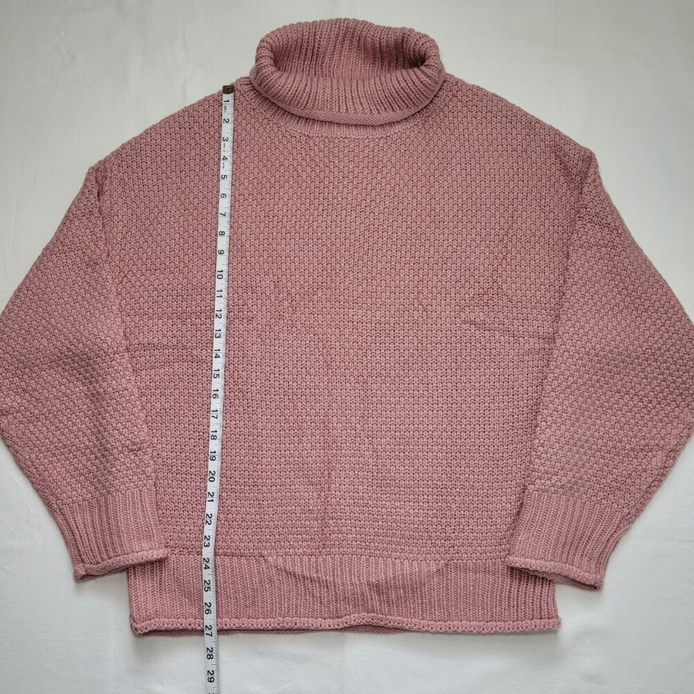 ZESICA Oversized Turtleneck Knit Sweater Dusty Rose Pink Womens Size XL - Picture 4 of 9